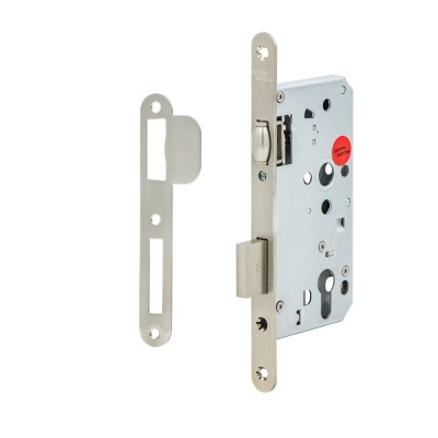 Замок для сплошных дверей с роликовой защелкой 232a 55 F=20 в комплекте с ответной планкой